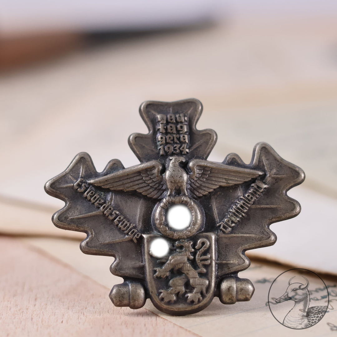 Originales Kleinabzeichen Gautag GERA Thüringen 1934 "Es lebe das ewige Deutschland" Partei