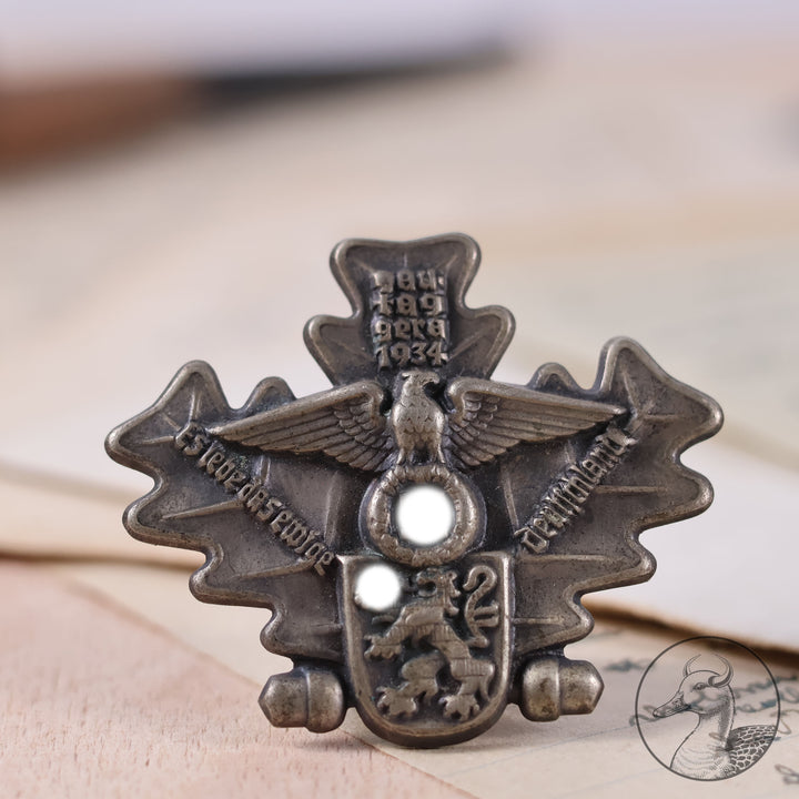 Originales Kleinabzeichen Gautag GERA Thüringen 1934 "Es lebe das ewige Deutschland" Partei