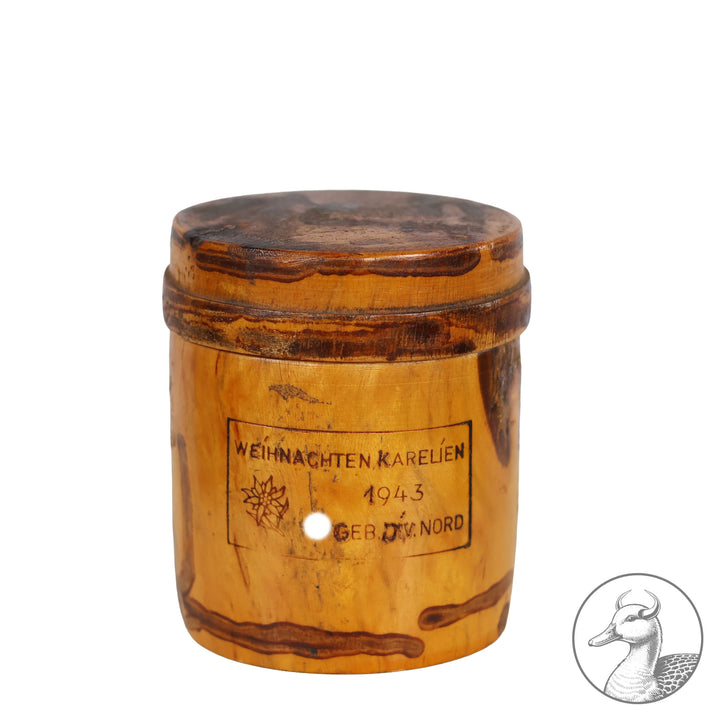 Feldkunst Schnitzerei Holzschatulle Dose SS - Gebirgs-Division Nord