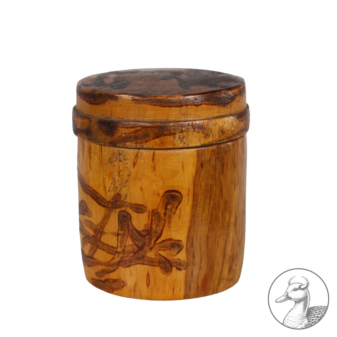 Feldkunst Schnitzerei Holzschatulle Dose SS - Gebirgs-Division Nord