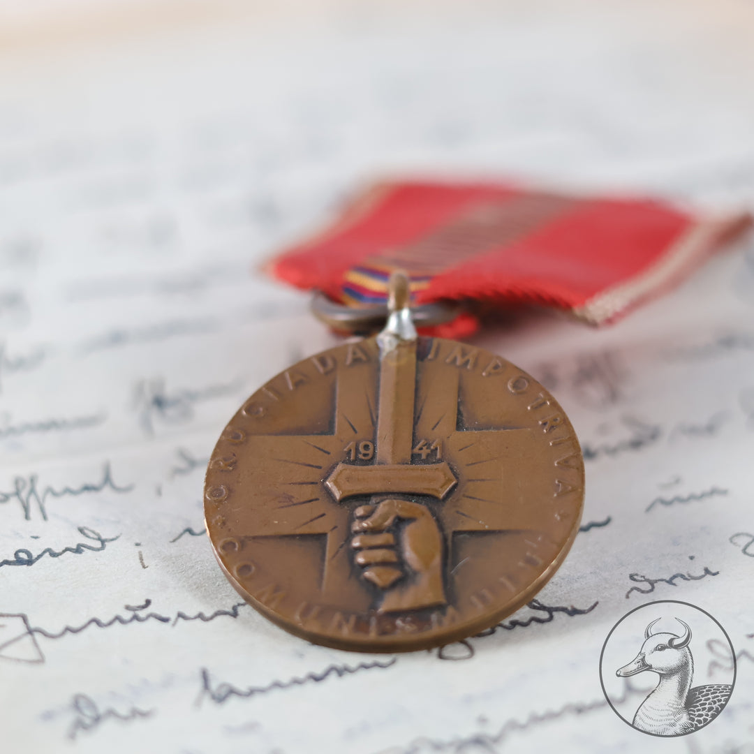 Medaille zur Erinnerung an den Kreuzzug gegen den Kommunismus Rumänien 1941 Romania Recunoscatoare