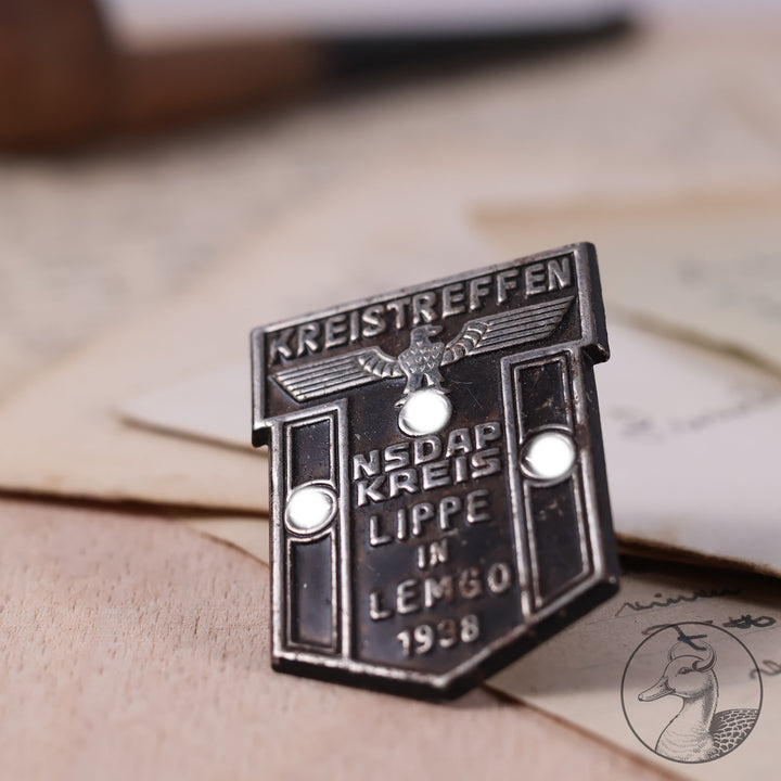 Originales Kleinabzeichen Kreistreffen NSDAP Kreis Lippe in Lemgo 1938