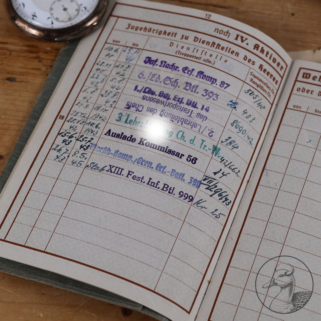 Originaler Wehrpass eines Angehörigen des Strafbataillons 999(Strafdivision). Bandenkampf in Griechenland.

Authentisches und seltenes Zeitdokument aus dem Zeitraum des Dritten Reiches. Soldat war Zuchthauswärter und später Angehöriger des 999 Strafbataillons, welches sich zum großen Teil aus verurteilten Wehrmacht&nbsp; &nbsp;Angehörigen zusammensetzte. Einsätze erfolgten an der Ostfront und dem Balkan bis Griechenland. Seltenes&nbsp; Zeitdokument dieser Strafeinheit.