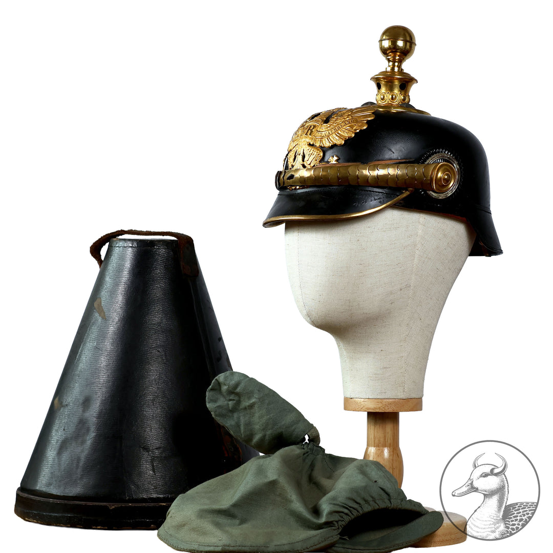 Pickelhaube Preußen Offizier Artillerie Kaiserreich inkl. Koffer und Stoffüberzug