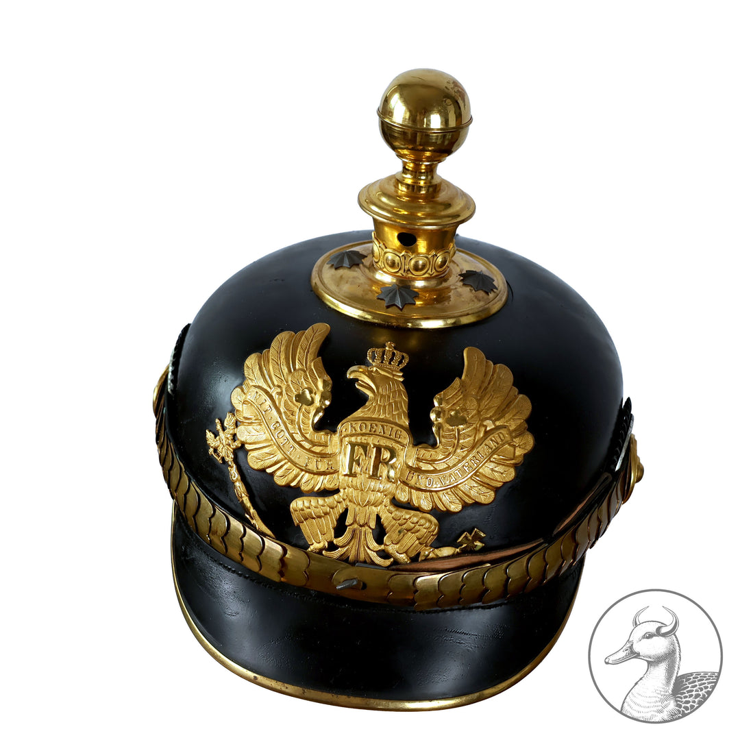 Pickelhaube Preußen Offizier Artillerie Kaiserreich inkl. Koffer und Stoffüberzug