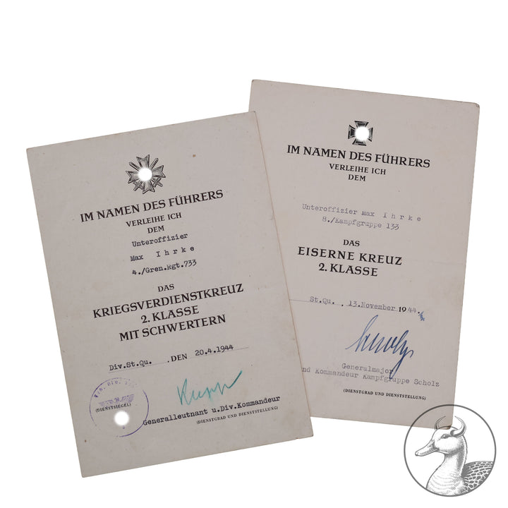 Kleine Urkundengruppe  Kampfgruppe Scholz Bandenkampf Balkan Heeresgruppe E