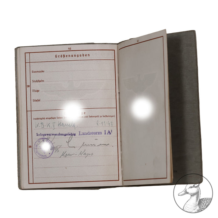 Dokumentengruppe Gruppe des Soldaten Tauber Johannes.

Interessante Gruppe, da Tauber Dienst im Grenzschutz Schlesien tat und dafür mit beiden Schlesischen Adler 1. und zweite Klasse ausgezeichnet wurde. Dazu einige Dokumente und sein Wehrpass.