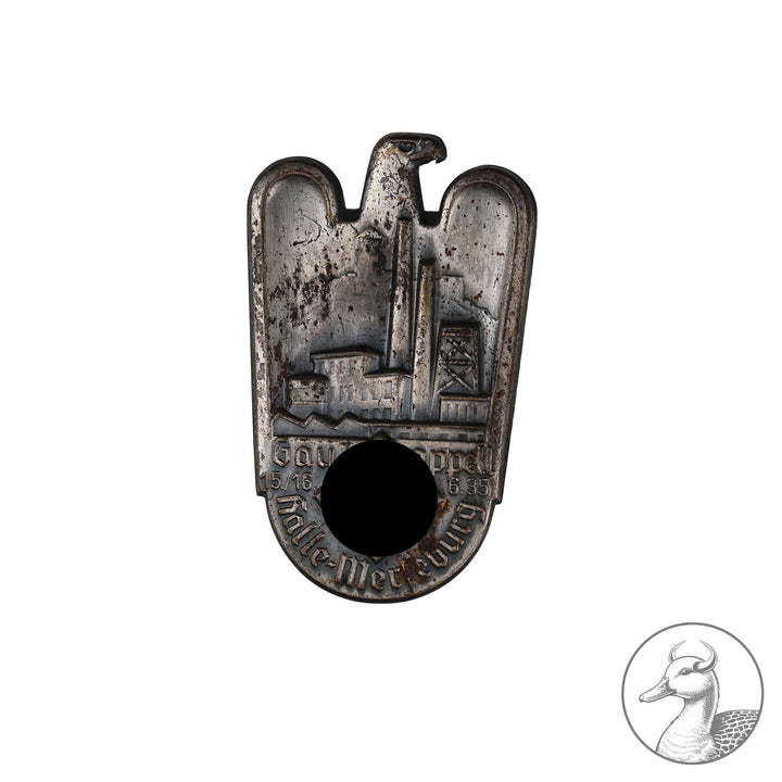 Abzeichen Gauappell 15./16.06.1935 Gau Halle Merseburg&nbsp;

Treffenabzeichen aus Blech zum Gauappell&nbsp; mit Darstellung der Leuna-Buna Werke.

Produktdetails:

Orden&nbsp;&nbsp;&nbsp; Treffenabzeichen
Hersteller kein Hersteller
Zustand&nbsp; gebrauchter Zustand