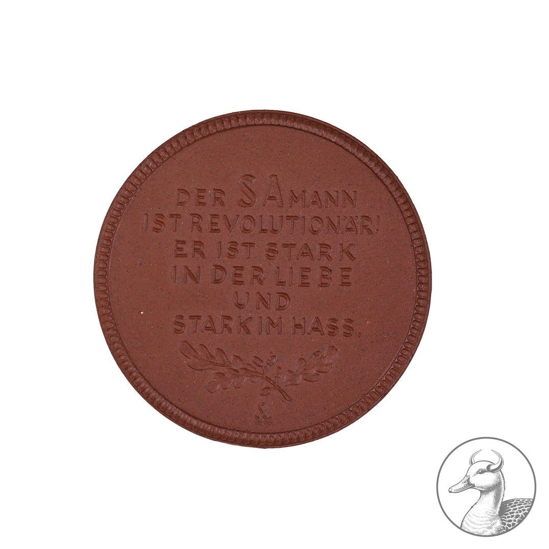 Meißen Plakette Gruppenaufmarsch SA Dresden 1934

SA Dresden Plakette der Porzellan-Manufaktur Meißen im guten Zustand. Durchmesser der Plakette ca. 50 mm.