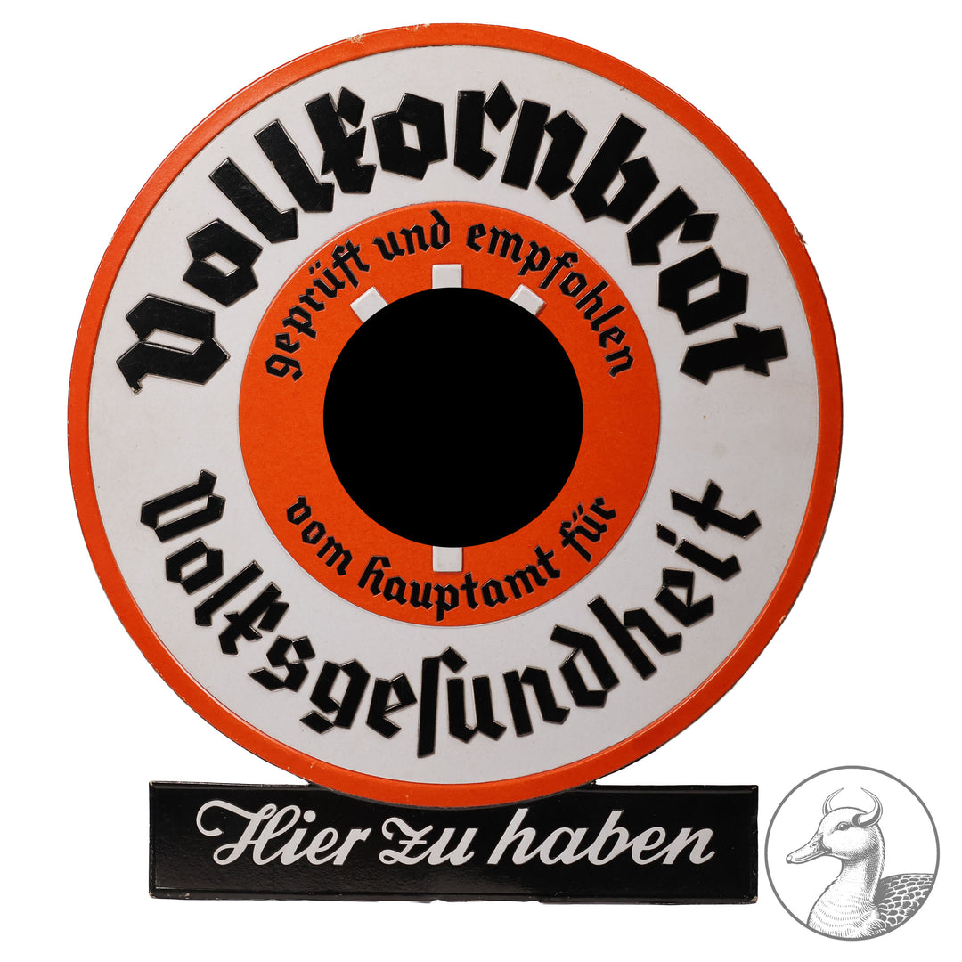 &nbsp;Farbiger Pappaufsteller: Vollkornbrot geprüft und empfohlen vom Hauptamt für Volksgesundheit

Plakat- und Kalenderfabrik Gebrüder Müller - Dresden A 21-seltener werbe Artikel für gesunde Ernährung im guten sammelwürdigem Zustand.