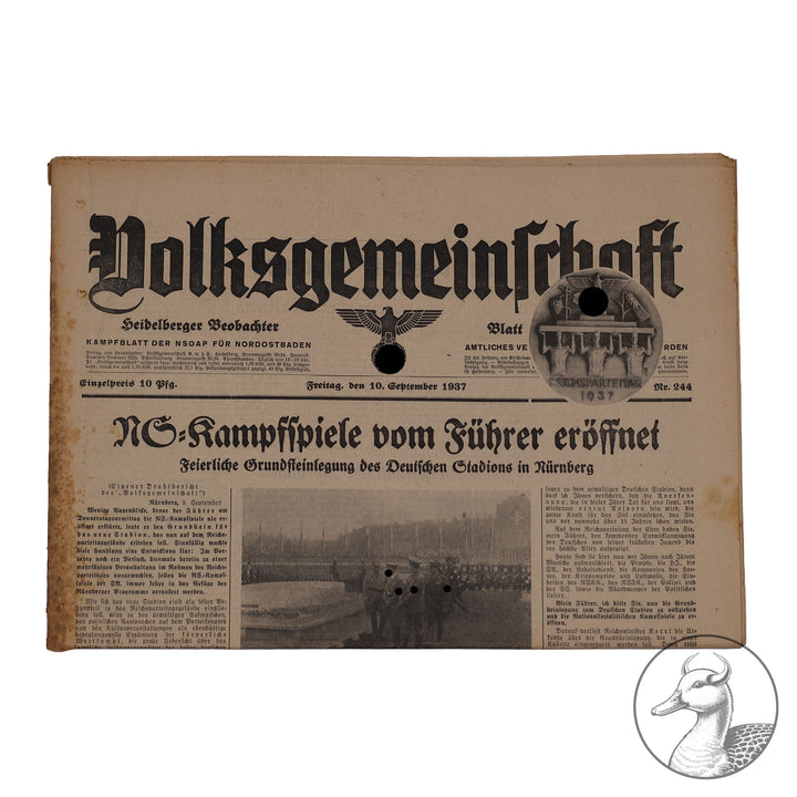 Zeitschrift Volksgemeinschaft 1937 Reichsparteitag Blutfahne Grimminger Blutorden