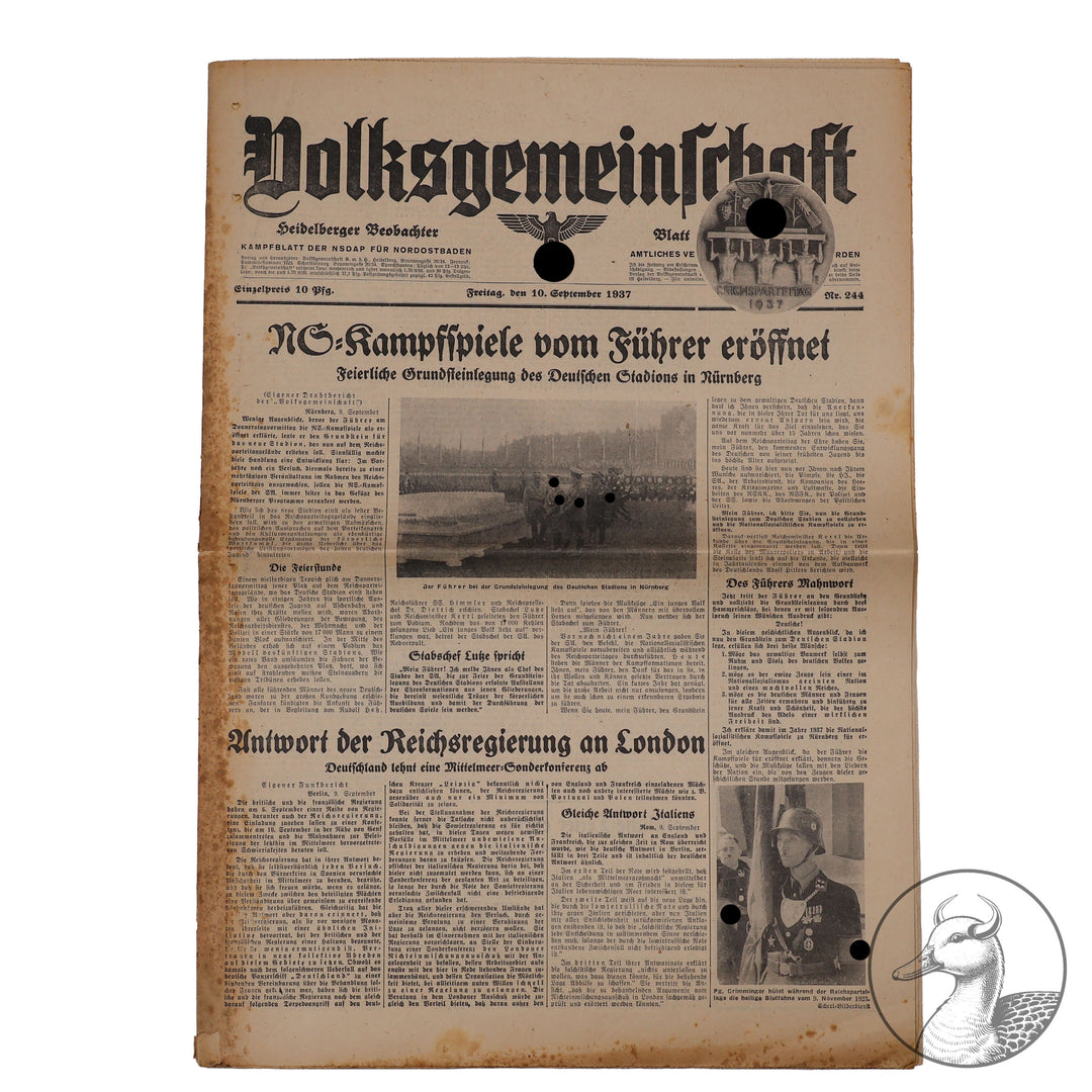 Zeitschrift Volksgemeinschaft 1937 Reichsparteitag Blutfahne Grimminger Blutorden