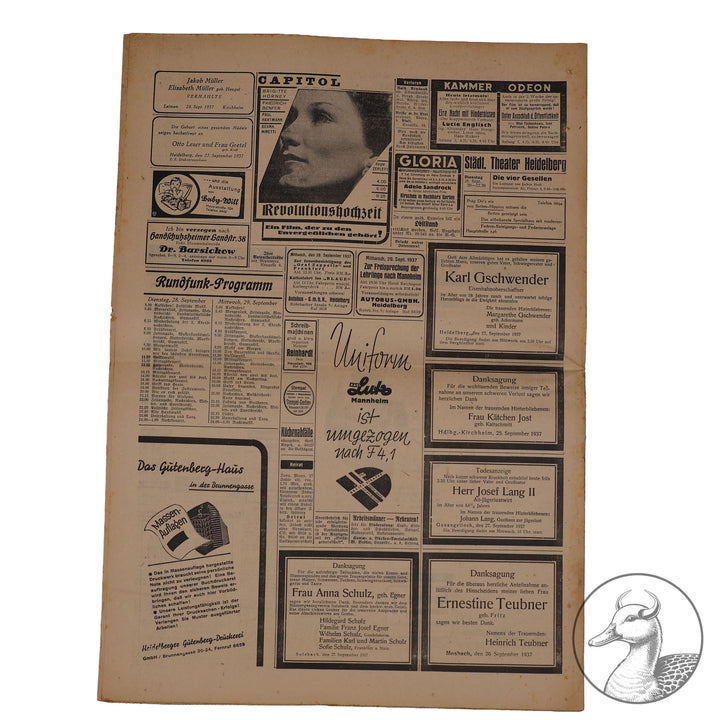 Zeitschrift Volksgemeinschaft  1937 Mussolini Besuch