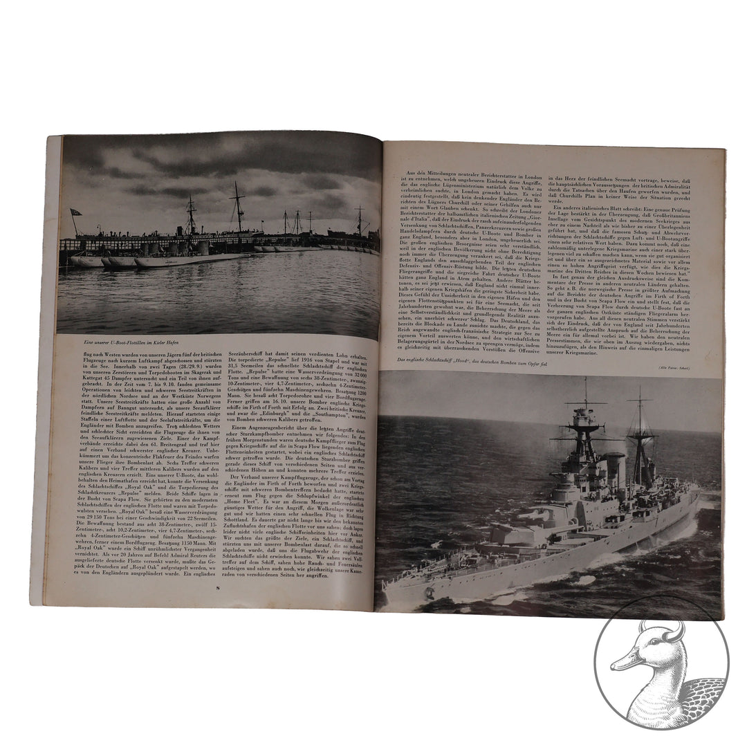 Zeitschrift der Auslands-Organisation der NSDAP "Deutsches Wollen" Jahrgang 1 Berlin, Oktober 1939 Nr. 11

Zeitschrift "Der Krieg auf See", "Motorisierte Wehrmacht", "Kriegsschauplatz England" 32 Seiten