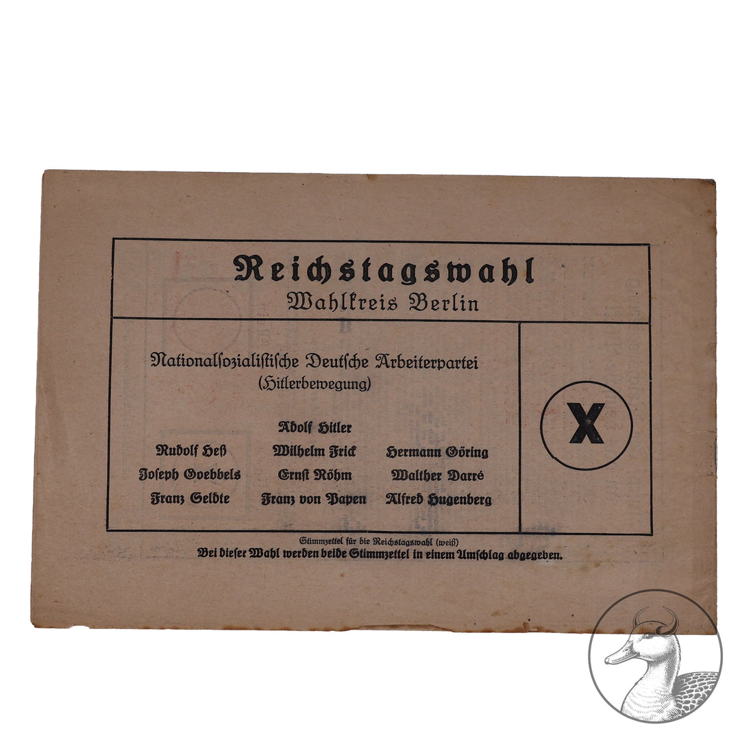 Propaganda zur Reichstagswahl Wahlkreis Berlin

Zeitschrift herausgegeben von der NSDAP zur Wahl, sammelwürdig