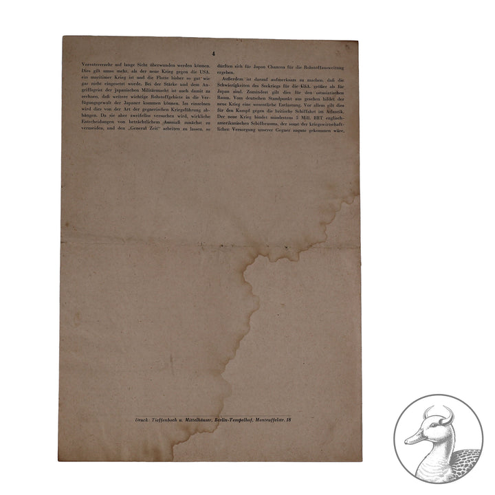 Schulungsblatt Hauptamt Propaganda

Sonderdienst der Reichspropagandaleitung "Japan!" Folge 10 von 1941 mit dem Verweis: Vertraulich nur für den Dienstgebrauch-selten