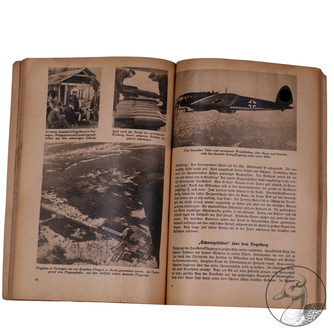 Tatsachenberichte in Wort und Bild - Die deutsche Luftwaffe in Norwegen / Stoß in Englands Flanke&nbsp;

herausgegeben von Major Volderauer / Adler Bücherei / Verlag Scherl Berlin SW 68 / 128 Seiten