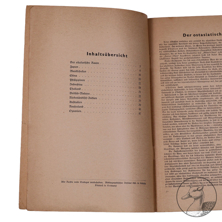Tornisterschrift "Schlag nach über Ostasien" 1942 Heft 57