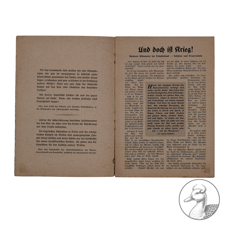 "Wir von der Westfront" - Kampfberichte unserer Soldaten Nr.1 - Wehrpolitische Schriftenreihe: Kleine Kriegshefte

Zentralverlag der NSDAP / Franz Eher, Nachfl. GmbH Berlin Druck Deutscher Verlag. 32 Seiten