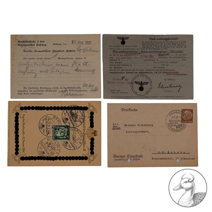 Konvolut Dokumente, Schreiben, Ausweise Gau Bayrische Ostmark Bayreuth

altersbedingter Zustand, Anwärterkarte, Partei, DAF Dokumente eines Kreissportwartes aus Bayreuth