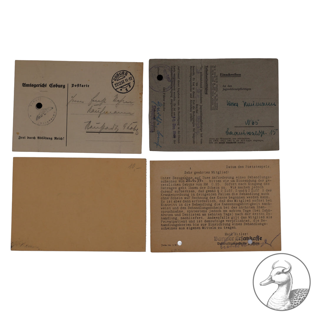 Konvolut Dokumente, Schreiben, Ausweise Gau Bayrische Ostmark Bayreuth

altersbedingter Zustand, Anwärterkarte, Partei, DAF Dokumente eines Kreissportwartes aus Bayreuth