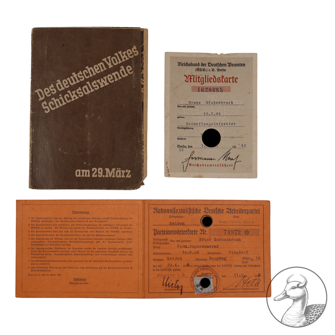 Konvolut Dokumente Deutsche Arbeitsfront Bayreuth-Partei Kreissportwart