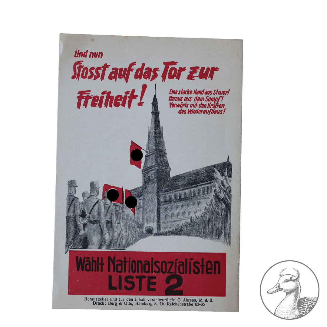 So hielten sie das Tor offen! Wahlwerbung NSDAP Hamburg Sammlung Rehse