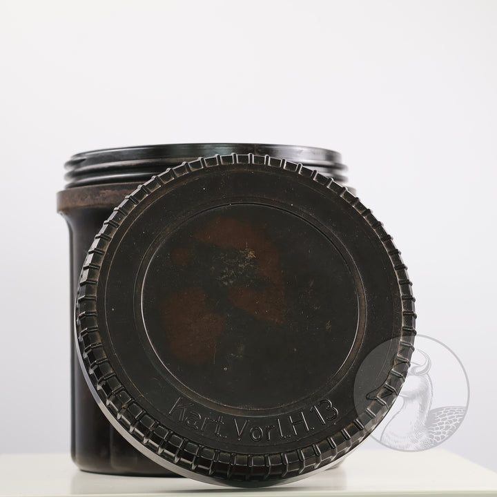 Zum Verkauf Originale Schraubdeckeldose aus Bakelit der Wehrmacht 1944 für die Kartuschen-Vorlage zur 15cm Feldhaubitze 13 leichter Riss oben bis zum Dosenboden 2/3 senkrecht verlaufend