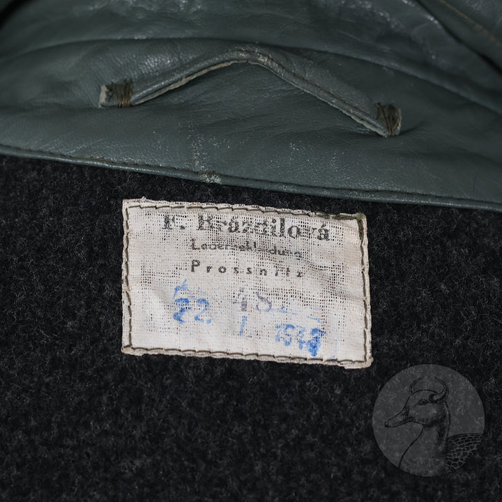 Originales Set Wachmantel Lederkombination der deutschen Kriegsmarine zweiter Weltkrieg (Mantel/Hose + Mütze)