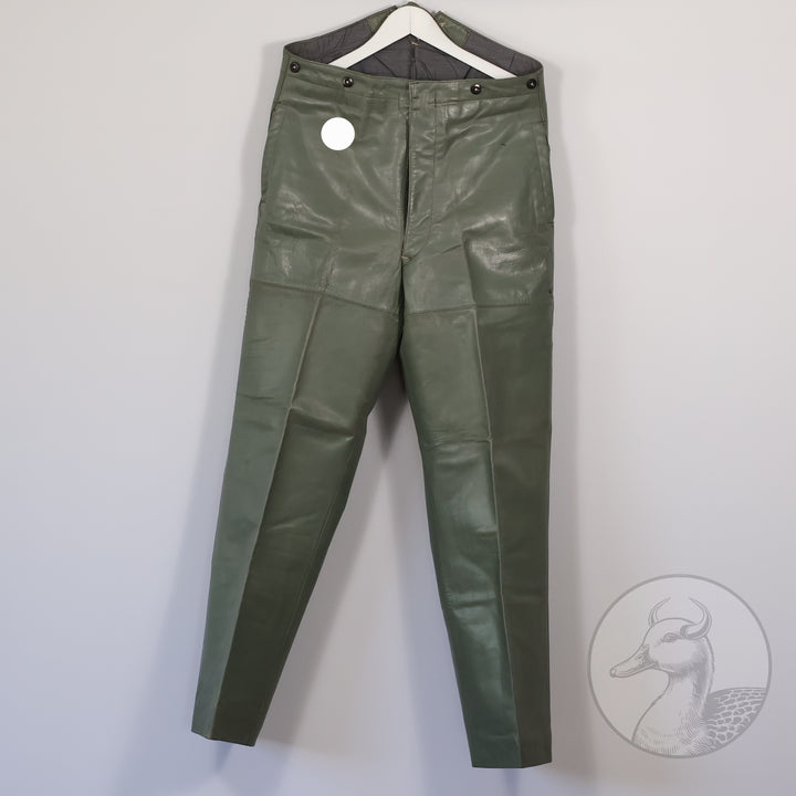 Originales Set Wachmantel Lederkombination der deutschen Kriegsmarine zweiter Weltkrieg (Mantel/Hose + Mütze)