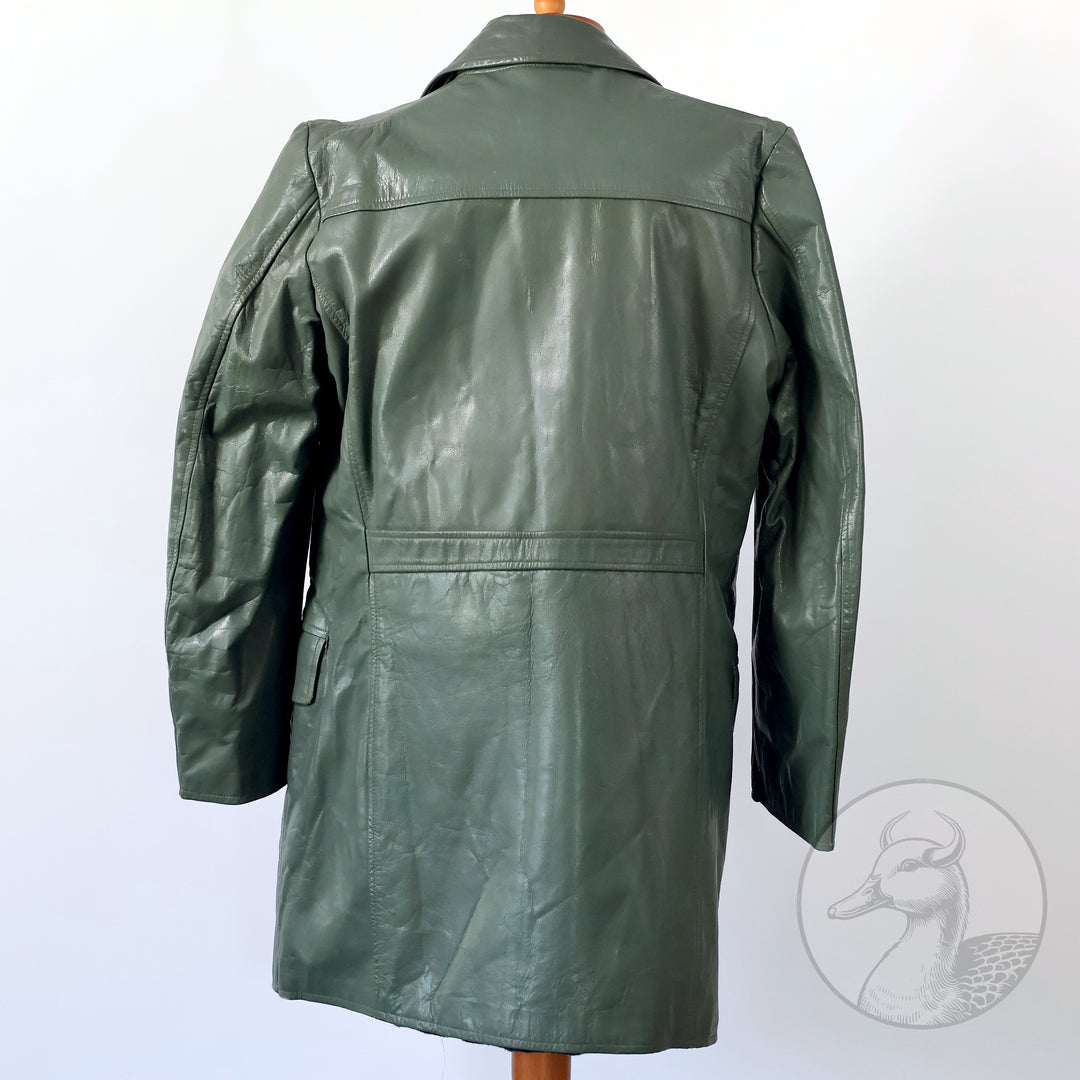 Originales Set Wachmantel Lederkombination der deutschen Kriegsmarine zweiter Weltkrieg (Mantel/Hose + Mütze)