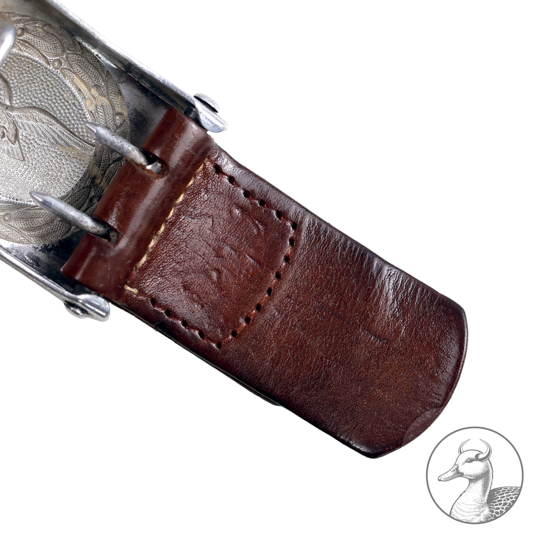 Koppelschloss Luftwaffe Mannschaften mit Hersteller. Lederzunge geprägt Gustav Brehmer Markneukirchen 1939.