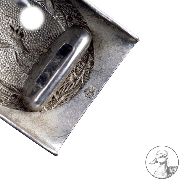 Koppelschloss Luftwaffe Mannschaften mit Hersteller. Lederzunge geprägt Gustav Brehmer Markneukirchen 1939.